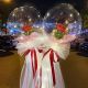 Balon cu LED, Tulle Negru și Trandafir Roșu