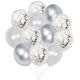 Set 50 Baloane cu Confetti – Argintiu