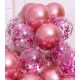 Set 50 Baloane cu Confetti Pink Fucsia – 30 cm