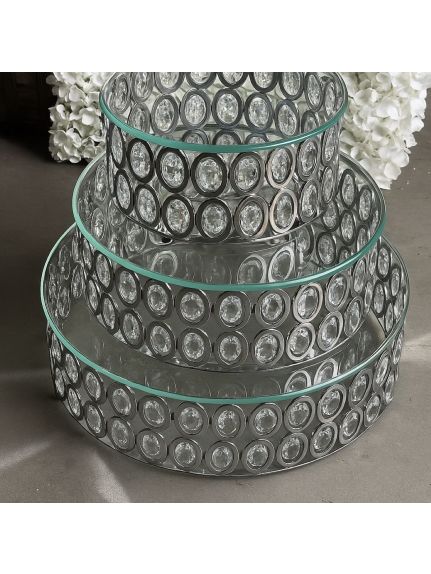 Set 3 Etajere Suport Tort – Cod 1816 – Argintiu