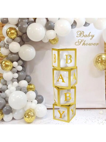 Set 4 Cuburi  „BABY” – Auriu