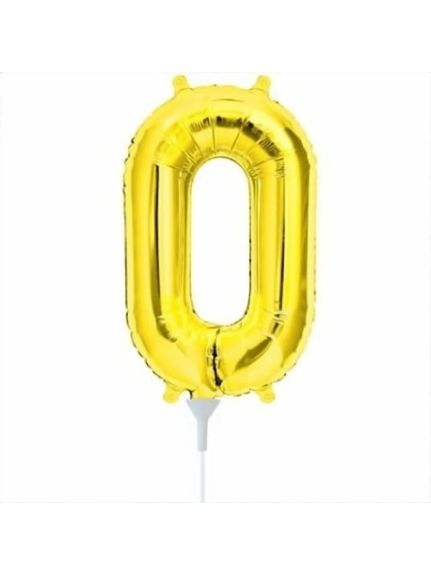 Balon Folie Cifră 0 – Auriu, 41 cm