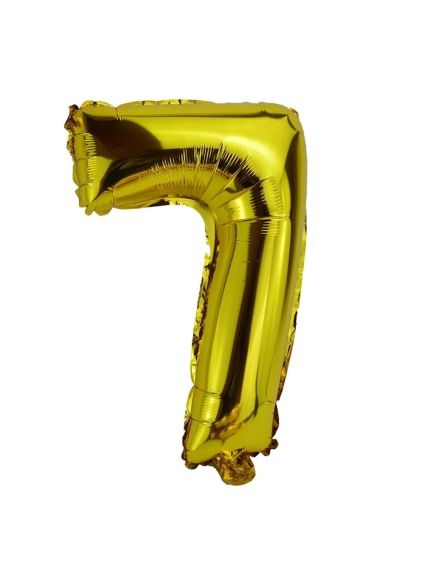 Balon Folie Cifră 7 – Auriu, 41 cm
