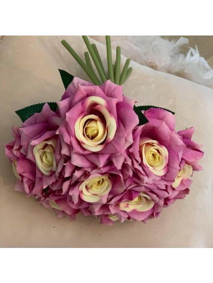 Trandafiri legati Mov deschis buchet 10 fire