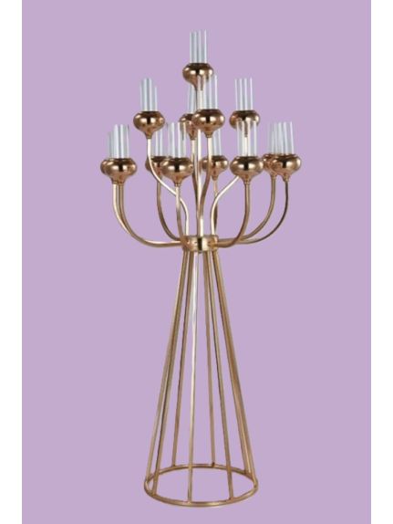 Sfesnic auriu inalt cu 13 brate CS079 – design elegant cu suport sticla
