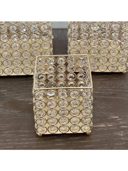 Cub Cristal Auriu – 10 cm, Cod 1827