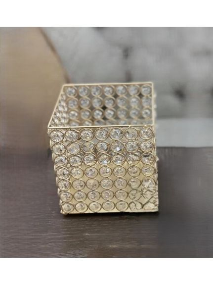 Cub Cristal Auriu Mare – 16 cm, Cod 1827