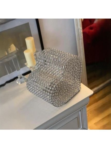 Cutie dar cu cristale în formă de inimă – Argintiu, 40 cm