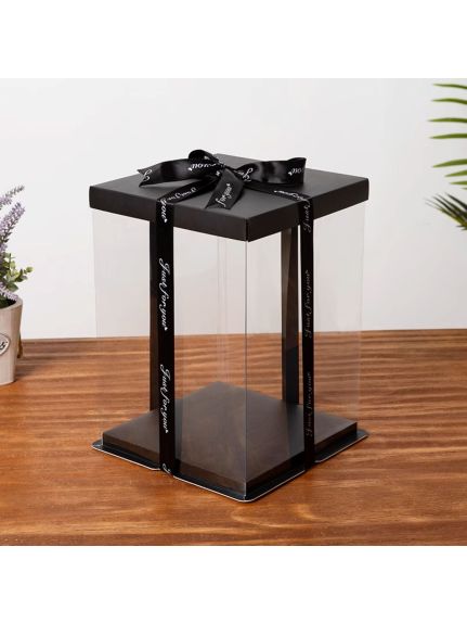 Cutie Urs 25 cm Fara Panglica – Negru,Transparent