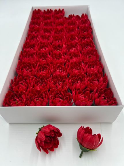 Nuferi din sapun aster rosu cutie de 50 de capete
