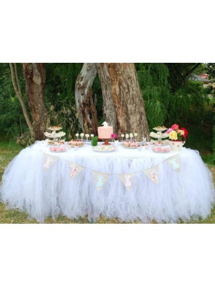 Tulle alb decorativ – 5 metri, ideal pentru prezidiu sau cristelniță