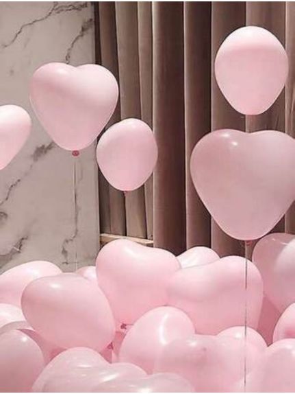 Set 100 Baloane Latex în Formă de Inimă – Roz Baby Pink (10 inch)
