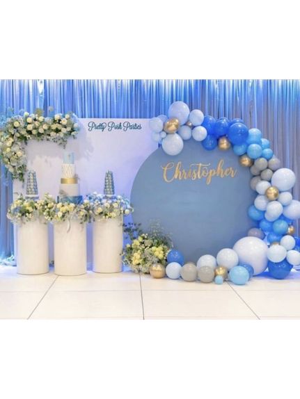 Husă catifea elastică bleu pentru cerc panou 200–220 cm