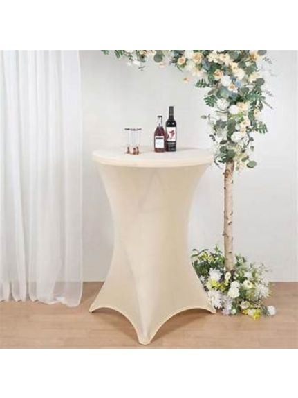 Husă din catifea elastică ivoire – pentru masă cocktail