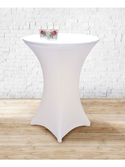 Husa lycra ivory pentru masa cocktail
