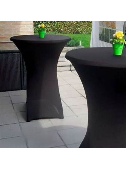 Husă catifea elastică neagră pentru masă cocktail