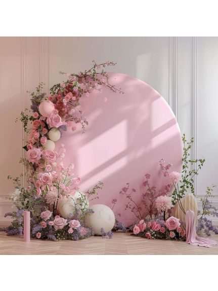 Husă catifea elastică roz pentru cerc panou 200-220 cm