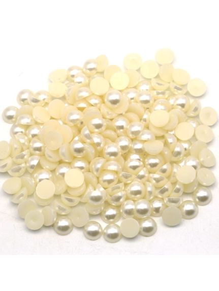 Perle acrilice jumatati 6 mm – set 5 000 buc (cod 6283), Crem