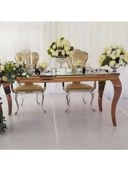 Masă Luxury Dreptunghiulară cu Blat Oglindă