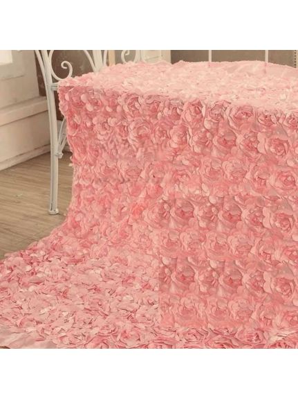 Material satin 3D roz – lățime 1.5 m