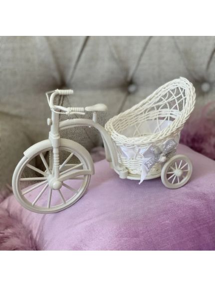Minibicicleta Decorativa – Cod 1058 – Alb Vintage