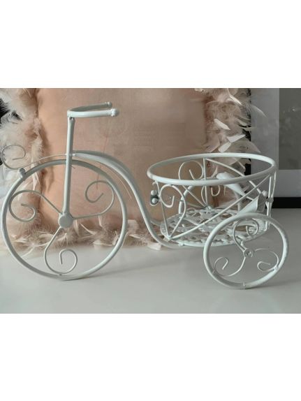 Minibicicleta metalica decorativa – Cod 16040 – Alb vintage
