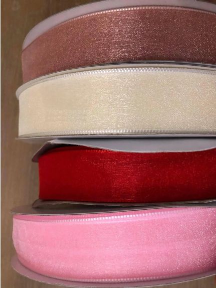 Panglica organza 38 mm × 92 m – Crem