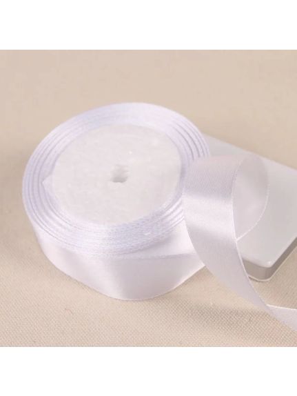 Panglica satin 2.5 cm – ALB