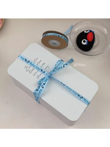 Panglica satin 1.5 cm – Albastra „It’s a Boy!”
