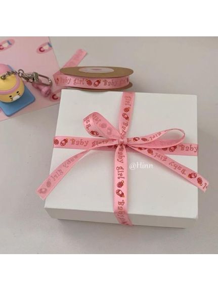 Panglica satin 1.5 cm – Roz „It’s a Girl!”