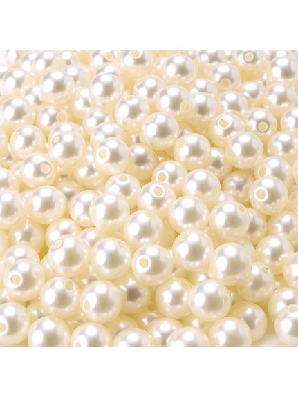 Perle cu gaură 6 mm – 5 000 buc, crem (cod 6286)