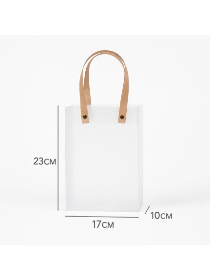 Poseta din plastic transparent cu maner Maro – 10×17×23 cm