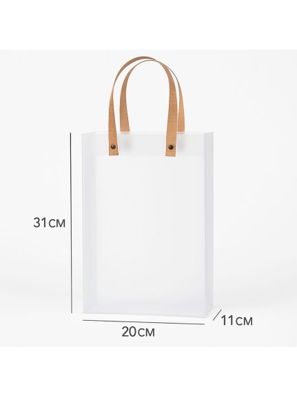 Poseta din plastic transparent cu maner Maro – 11×20×31 cm