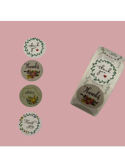 Rola stickere rotunde “Thank You” – Cod A32, 500 bucăți
