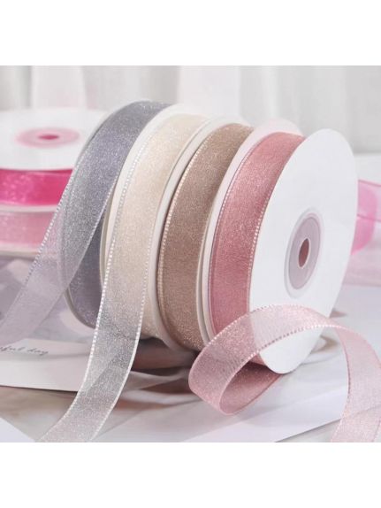Rolă panglică organza – 3,8 cm – Roz