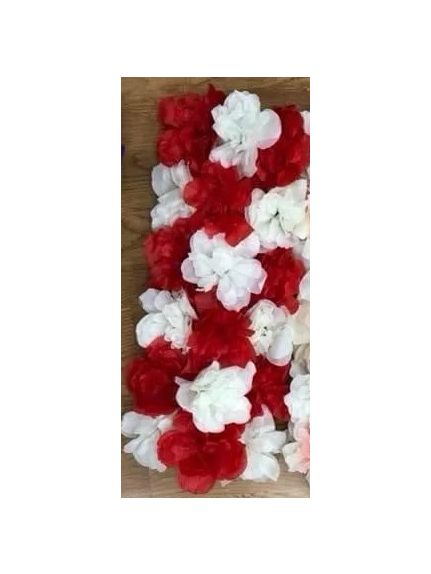 Segment cu flori albe si Rosu CFL023 20x50 cm