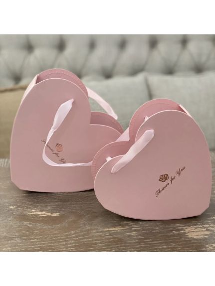 Set 2 Cutii Inimă cu Mânere – Roz – Cod 9679
