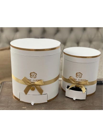 Set 2 Cutii Premium cu Sertar – Cod Y052A01, Alb