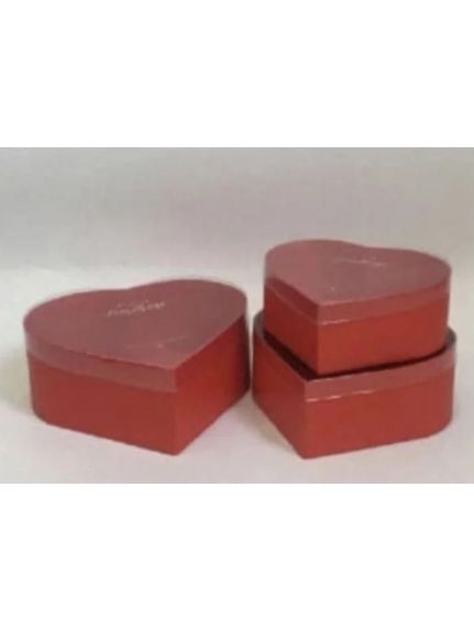 Set 3 cutii carton cu inimioara – Cod 7796 Rosu