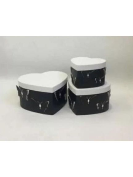 Set 3 Cutii Inima Fluturi – Cod 7753 Negru