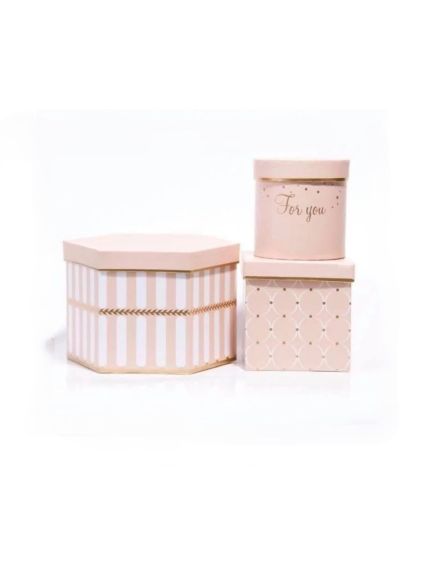 Set 3 cutii carton – Cod 6673 Roz