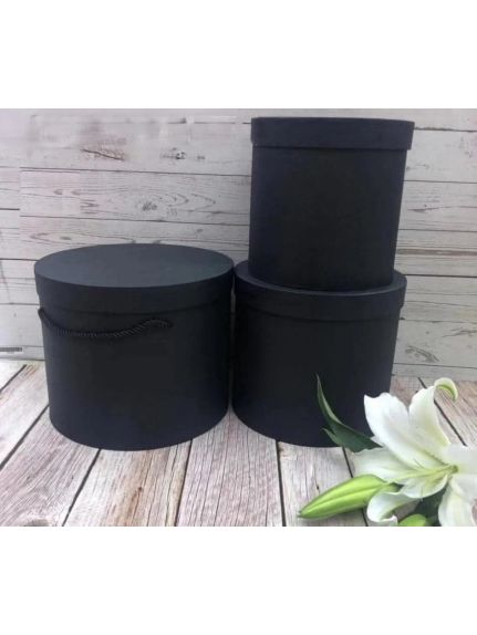 Set 3 cutii rotunde cod 9390 – Negru