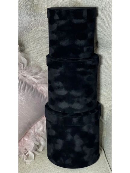 Set 3 Cutii din Catifea – Mărimi Diferite – Cod 7226 Negru