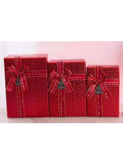 Set 3 cutii imitație piele reptilă – cod 2921, Roșu
