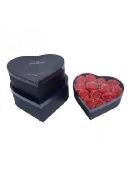 Set 3 cutii carton cu inimioara – Cod 7796 Negru