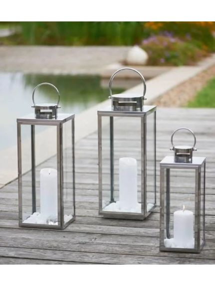 Set 3 Felinare Metalice Argintii – 8050