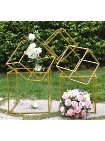 Set 5 cuburi metalice Auriu