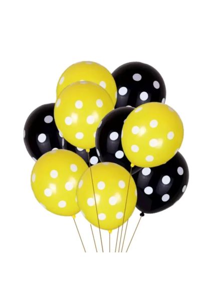 Set 100 Baloane 10 Inch (26 cm) – Galben cu Buline