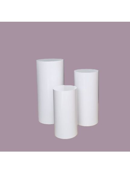 Set 3 cilindri albi metal