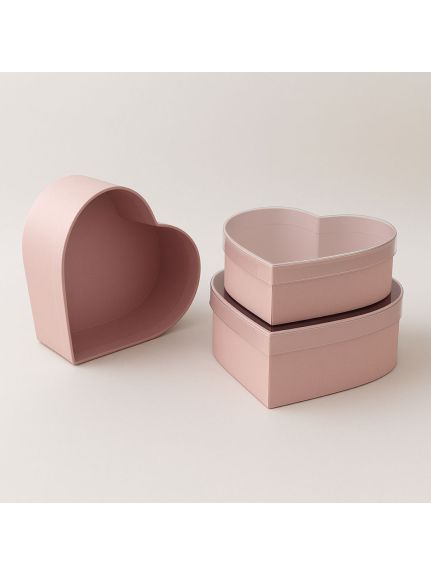 Set 3 cutii carton cu inimioara – Cod 7796 Roz